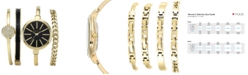 Anne Klein Women's Interchangeable Gold-Tone Bangle Bracelets & Watch Set 32mm